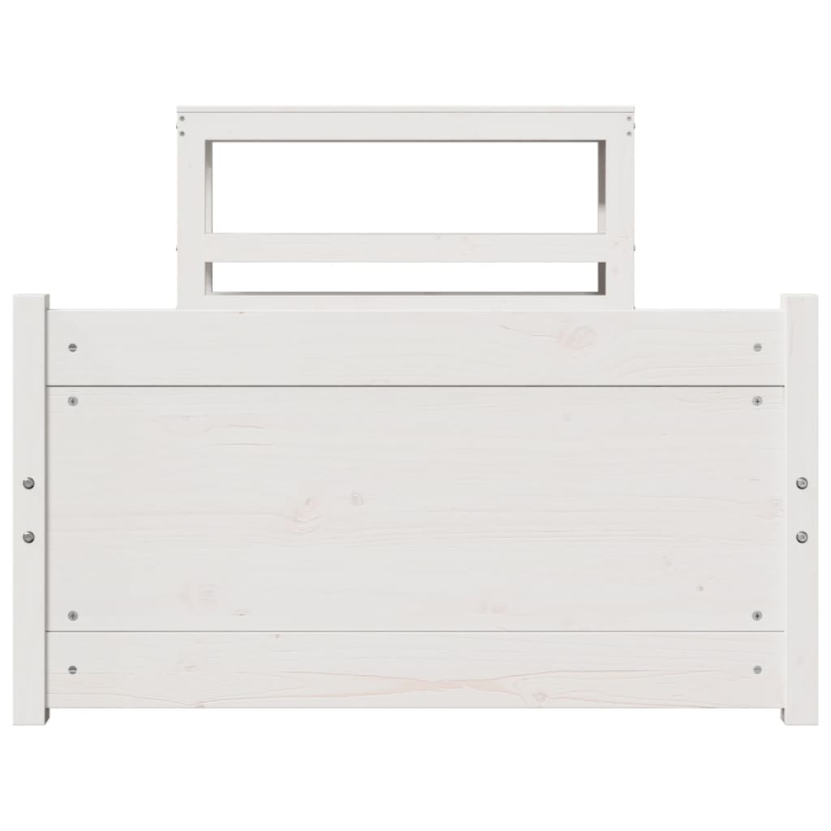 White Bed Frame with Headboard - 90x190 cm Single
