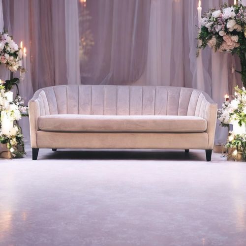 Elegant Pink Velvet 3-Seater Sofa