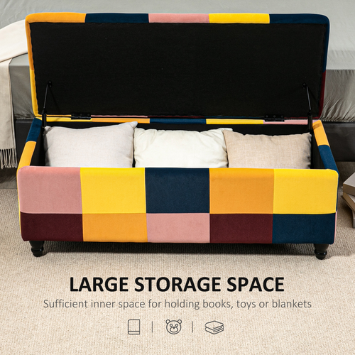 Velvet Storage Ottoman