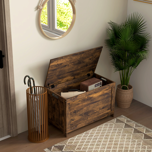 Storage Chest with Safety Hinges - 160kg Capacity, Modern MDF Design