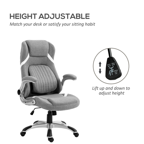 Ergonomic Fabric Office Chair – Adjustable Height & Tilt, Grey