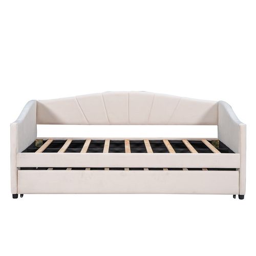 Beige upholstered Twin Daybed