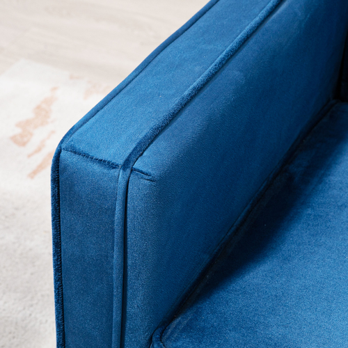 Blue Velvet Convertible Sofa Bed