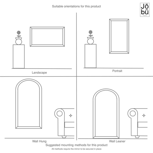 Black Leaner Mirror - 180x60cm, Full-Length Metal Rectangle Frame