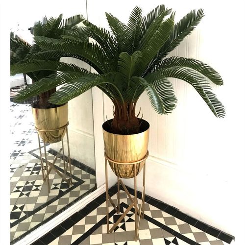 70cm Artificial Cycas Palm - Tropical Plant with Plastic Pot
