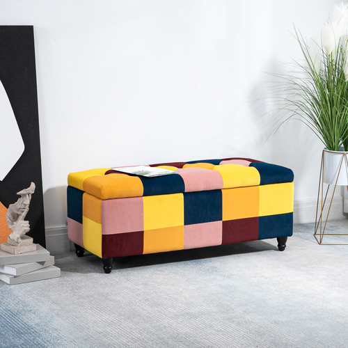 Velvet Storage Ottoman