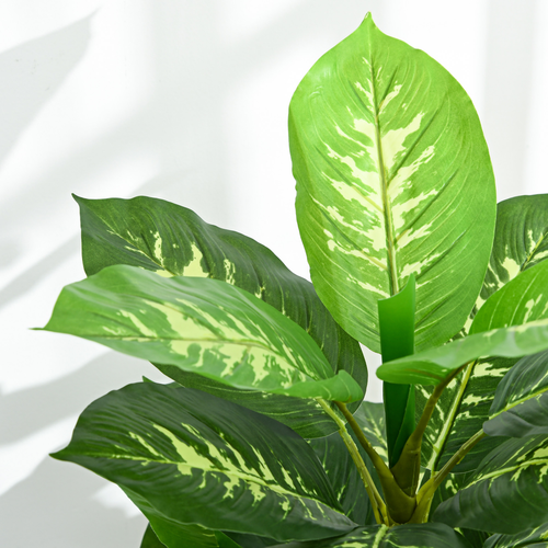Artificial Evergreen Tree - 53-Leaf Fake Plant in Cement Pot, 120cm