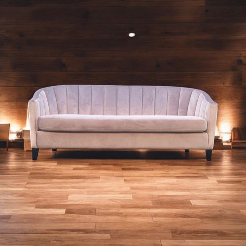 Elegant Pink Velvet 3-Seater Sofa