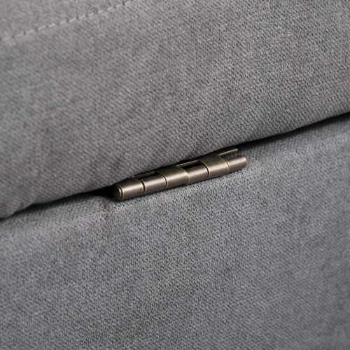 Compact 2-Seater Sofa with Storage - Grey Cotton & Wood Legs