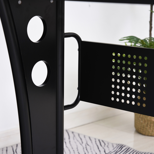 L-Shaped Corner Desk with CPU Rack