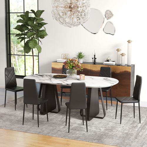 6-Piece Faux Leather Dining Chairs