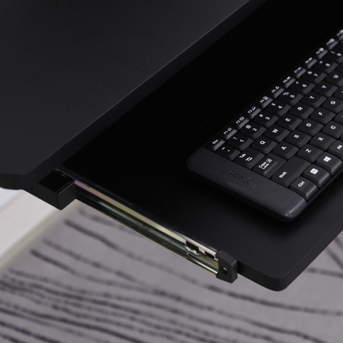 L-Shaped Corner Desk with CPU Rack
