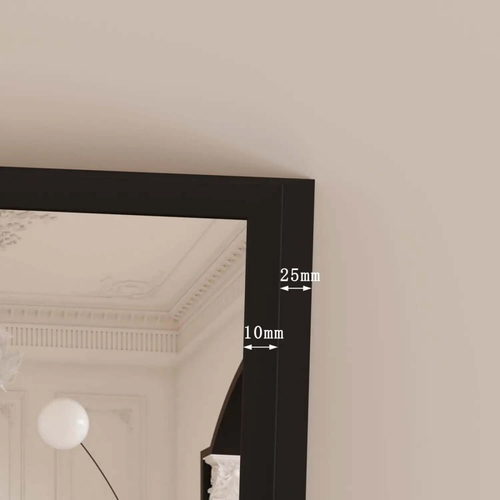 Black Leaner Mirror - 180x60cm, Full-Length Metal Rectangle Frame
