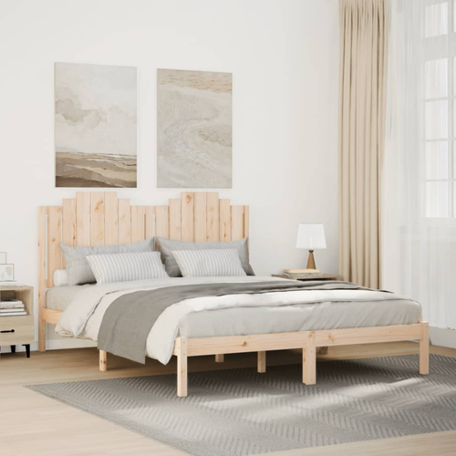 Extra Long Solid Wood Bed Frame - 160x210cm, Pine with Slatted Base