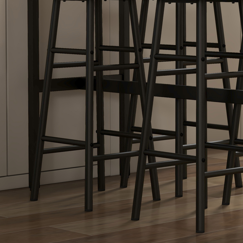 5-Piece Industrial Bar Set - Rustic Brown Table & 4 Stools