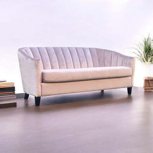 Elegant Pink Velvet 3-Seater Sofa