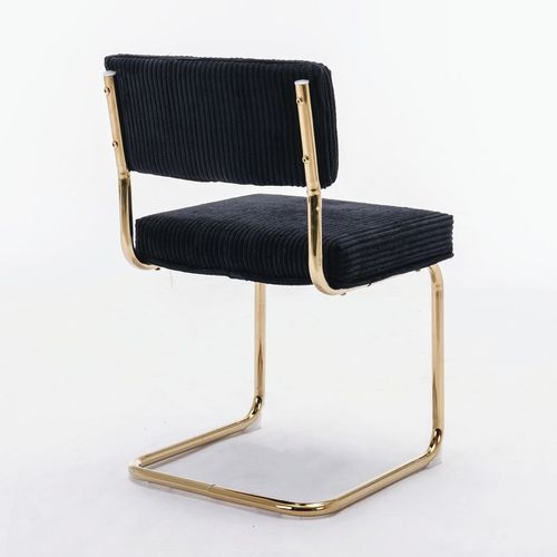Corduroy Fabric, Gold Metal Base Dining Chairs