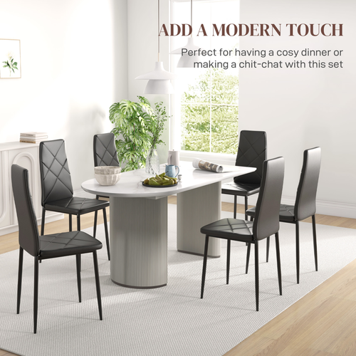 6-Piece Faux Leather Dining Chairs