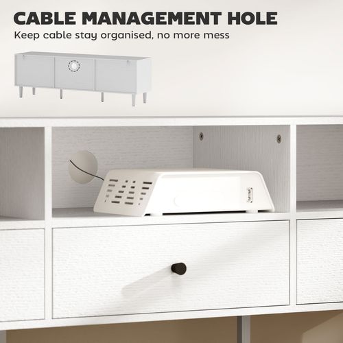 75" TV Stand - White Media Console w/ 3 Drawers & Shelves