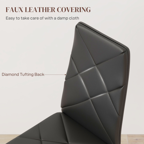 6-Piece Faux Leather Dining Chairs