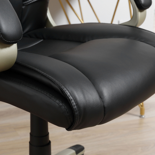 Executive Office Chair - High Back PU Leather w/ Adjustable Lumbar Support