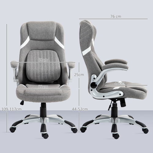 Ergonomic Fabric Office Chair – Adjustable Height & Tilt, Grey