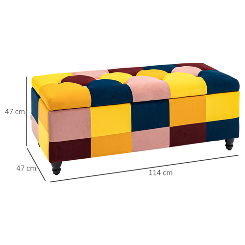 Velvet Storage Ottoman
