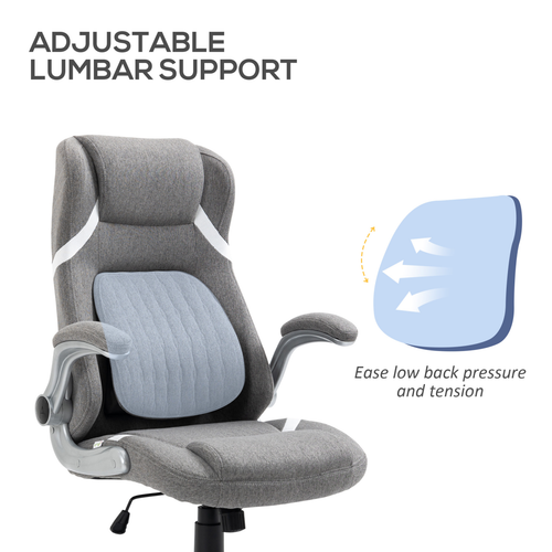 Ergonomic Fabric Office Chair – Adjustable Height & Tilt, Grey