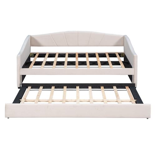 Beige upholstered Twin Daybed