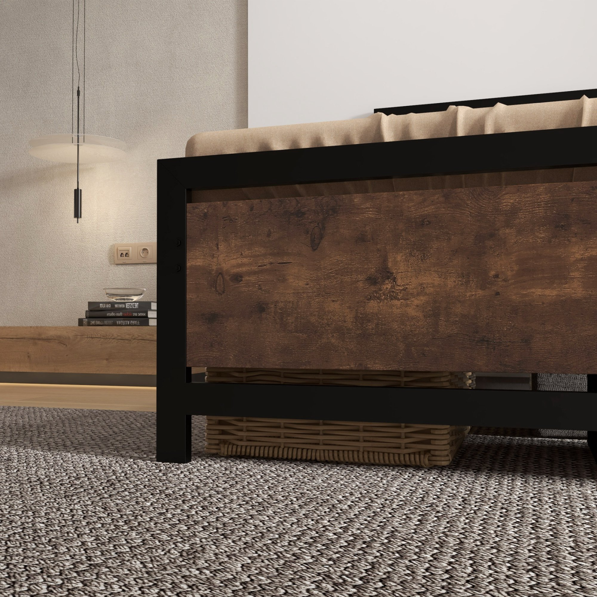 Single Size Metal Bed Frame w/ Headboard & Footboard