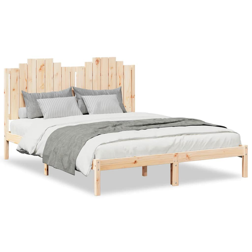 Extra Long Solid Wood Bed Frame - 160x210cm, Pine with Slatted Base