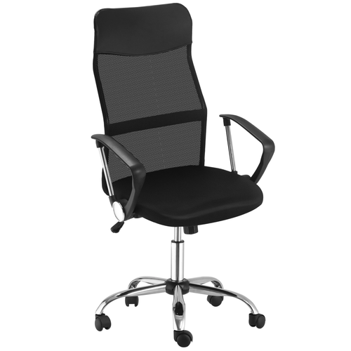 Executive Office Chair - High Back Mesh & PU Leather w/ Lumbar Support
