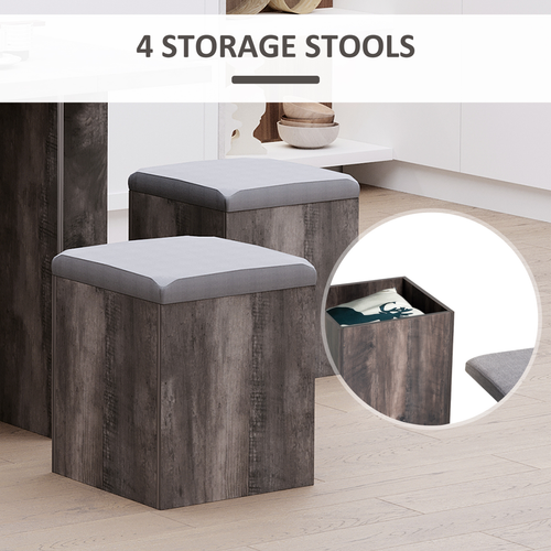 5-Piece Table & Ottoman Chair Set with Storage