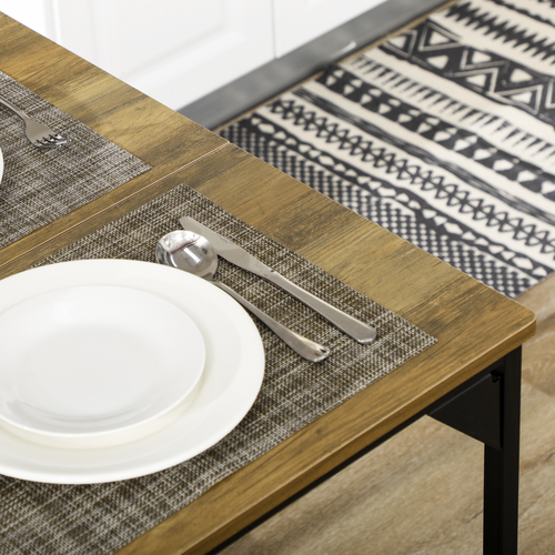 4-Person Dining Set - Table & 2 Benches, Industrial Style, 120cm